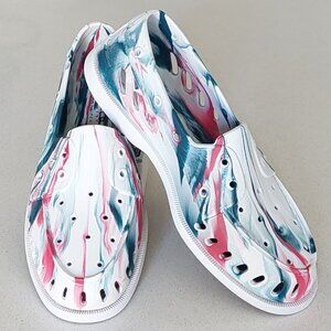 Sperry Mens A/O Authentic Original Red/White/Blue Marble Boat Float Shoe Size 9M